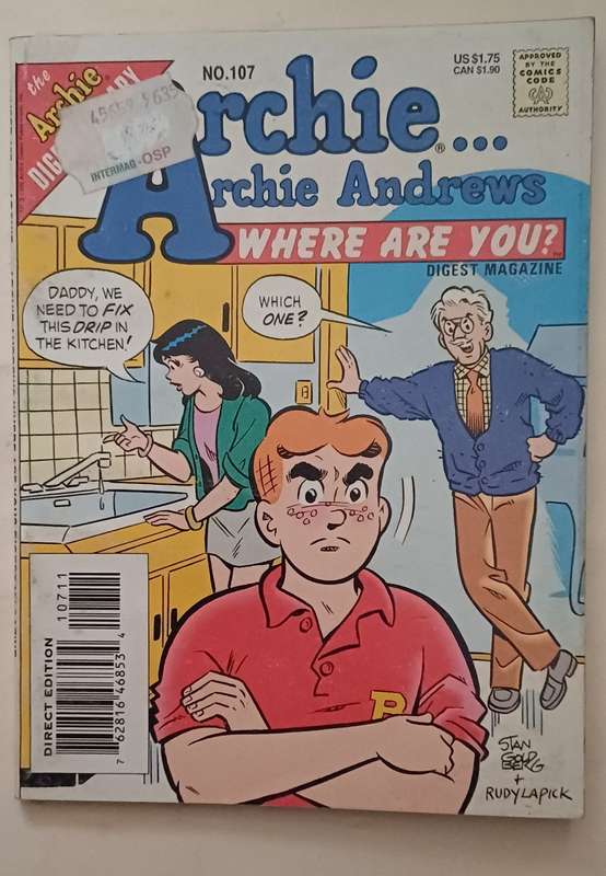 ARCHIE DIGEST LIBRARY - ARCHIE ANDREWS WHERE ARE YOU? NO 107