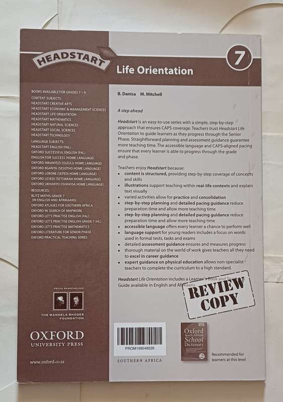 CAPS - OXFORD HEADSTART LIFE ORIENTATION TEACHER'S GUIDE GRADE 7