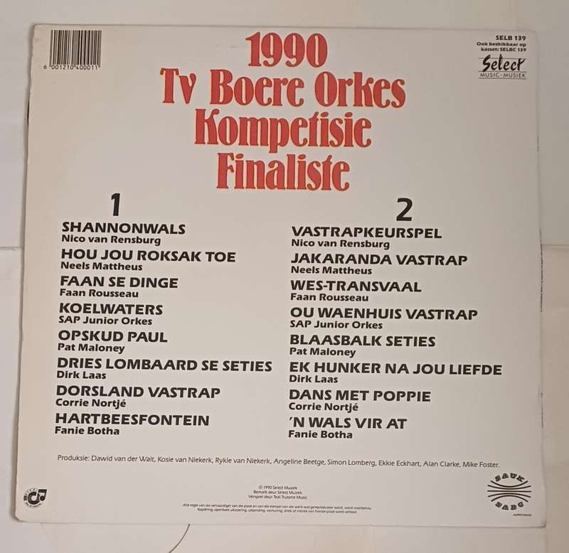 1990 TV BOERE ORKES KOMPETISIE FINALISTE