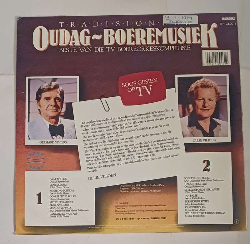 TRADISIONELE OUDAG BOEREMUSIEK BESTE VAN DIE TV BOEREORKESKOMPETIESIE