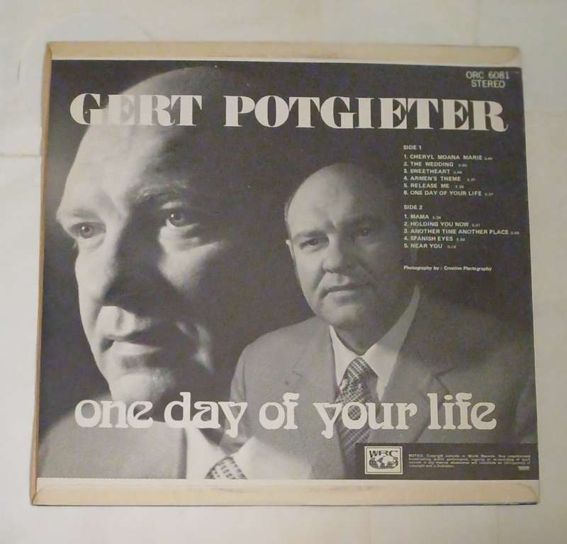 GERT POTGIETER - ONE DAY OF YOUR LIFE