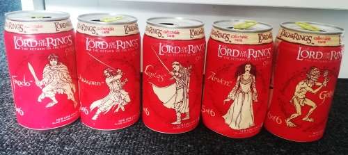 Lord of the Rings Coke Cans LOTR collectors