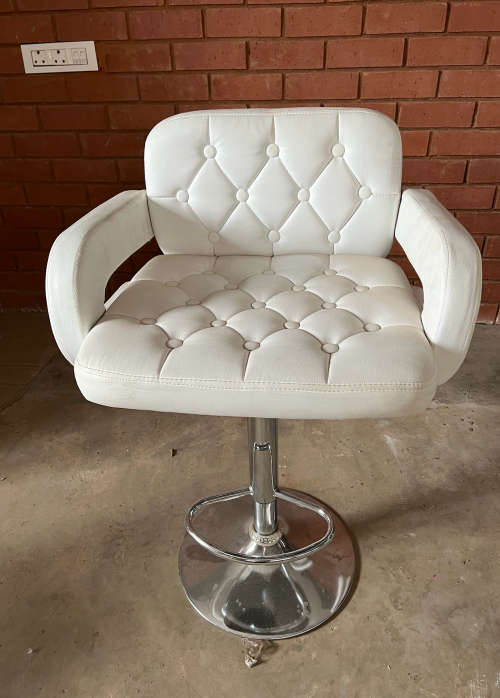 White Mixology Bar Stool - Demo Aged Stock Sale Sold AS IS!!