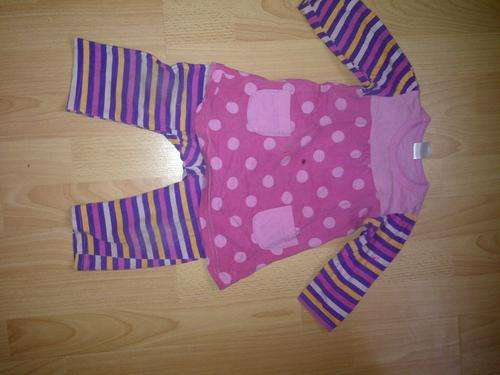BABY GIRLS PINK STRIPED SET 6-12 MONTHS