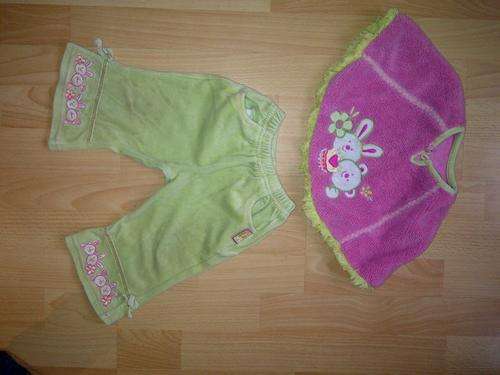 BABY GIRLS GREEN AND PINK SET 12-18 MONTHS