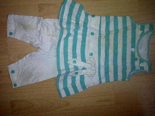 BABY GIRLS WHITE WITH GREEN STRIPES 19-12 MONTHS