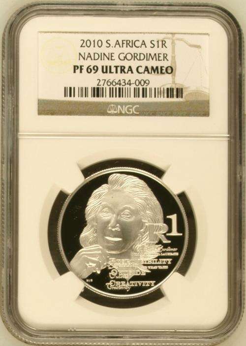 2010 Nadine Gordimer Protea Silver R1 ## PF69UC ## 2nd Finest Grade ## Complete Your Collection Now!