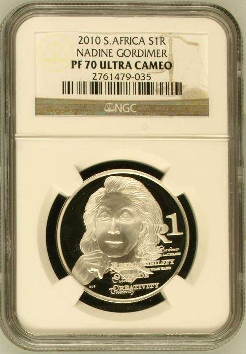 *** Finest Known *** 2010 Nadine Gordimer Protea Silver R1 *** PF70UC ***