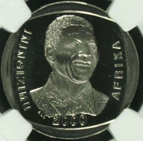 *** Yes! A True Proof *** 2000 Nelson Mandela "Smiley" R5 *** PF66 Ultra Cameo
