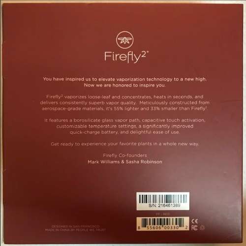Firefly 2 Red Vaporizer / Vaporiser / Vape | For Cannabis & Concentrates | Brand New | Low Start!!!