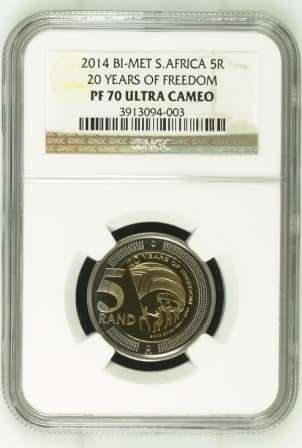 FINEST KNOWN | 2014 20 Years Of Freedom R5 | 28 Coins Graded | NGC PF70UC POP 3 @ NGC | Mintage 613