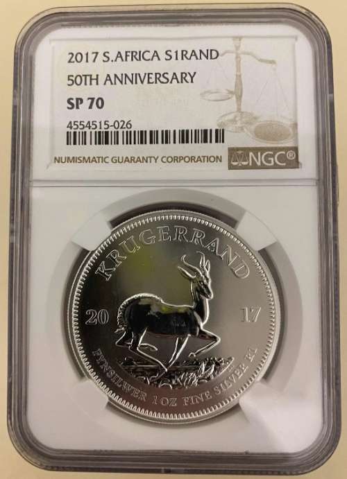 FINEST KNOWN | 2017 Krugerrand Silver 1oz | NGC Graded SP70 | SA MINT
