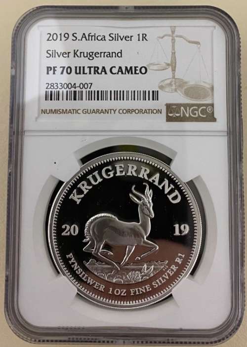 FINEST KNOWN | 2019 Krugerrand Silver 1oz | NGC Graded PF70UC | SA MINT