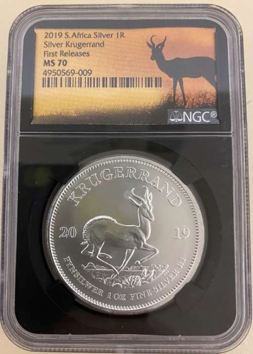 FINEST KNOWN | 2019 Krugerrand Silver 1oz | NGC Graded MS70 | FIRST RELEASES | SA MINT