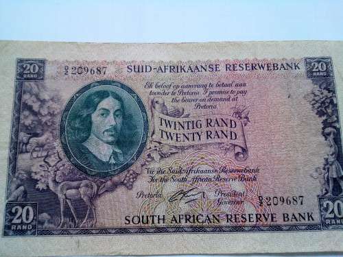 South Africa R20 note 1962-1965 (G Rissik)