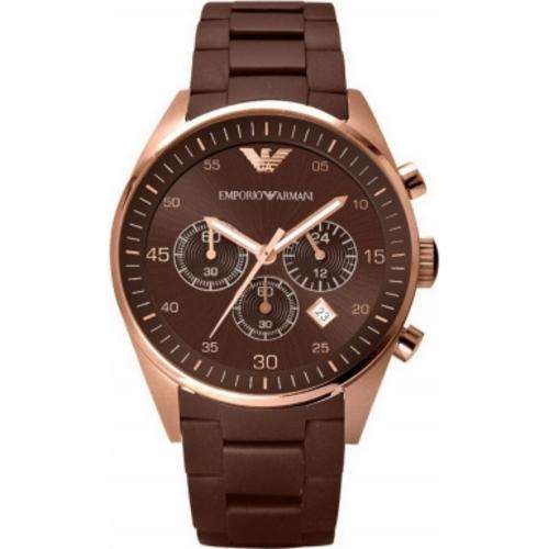 Emporio Armani Mens Sports Brown Rose Gold Watch AR5890