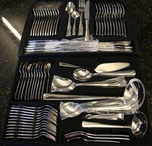 unique and stylish 72 piece cutlery set comes in a strong briefcase for easy storage