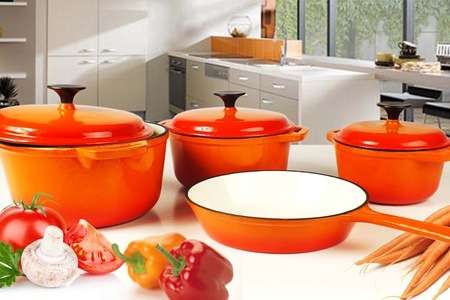 NEW UNIQUE AND DELUXE 7 PIECE CAST IRON POT SET