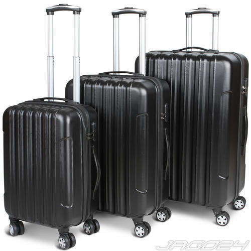 Set of 3 Lightweight Travel Luggage Bags - Universal Wheels - two colour avalaible