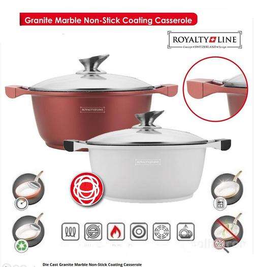 Royalty Line ( Switzerland ) Marble and Granite coating casserole with lid RL-BS26G