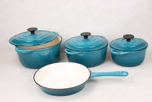 NEW UNIQUE AND DELUXE 7 PIECE CAST IRON POT SET**FOUR COLOR