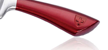 Royalty Line 8-Piece Stainless Steel Knife Set With Rotating Stand - Burgundy