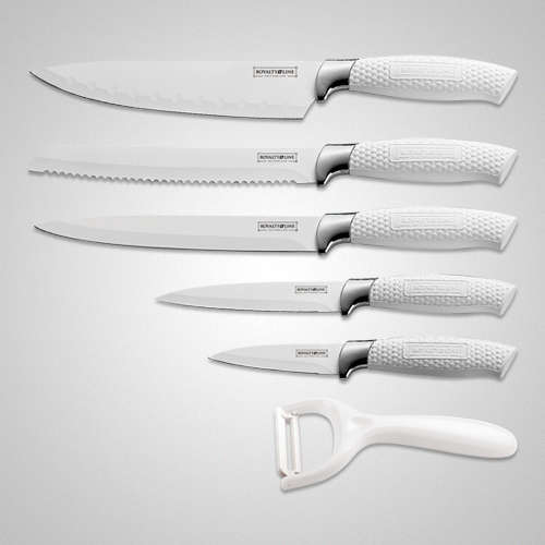 Royalty Line Steel Colourful Knife Set - 5 Piece Stainless  + FREE BONUS (PEELER)