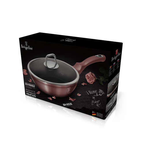 Berlinger Haus 24cm Marble Coating Deep Fry Pan with Lid - i-Rose, BH-6026  ( READ THE DESCRIPTION)