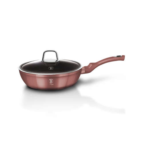 Berlinger Haus 24cm Marble Coating Deep Fry Pan with Lid - i-Rose, BH-6026  ( READ THE DESCRIPTION)