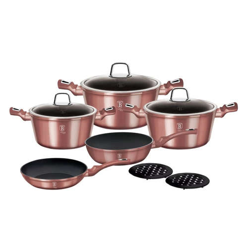 Berlinger Haus 10-Piece Marble Coating Cookware Set - i-Rose, BH-6043 ( READ THE DESCRIPTION)