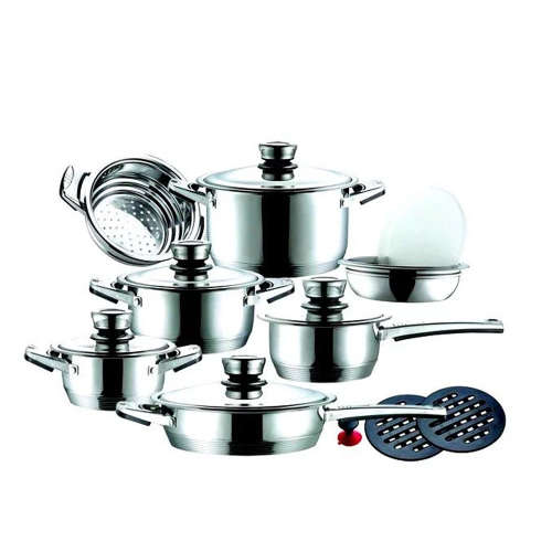 Leopard 16 Piece Cookware Set- Stainless Steel  (READ THE DESCRIPTION)