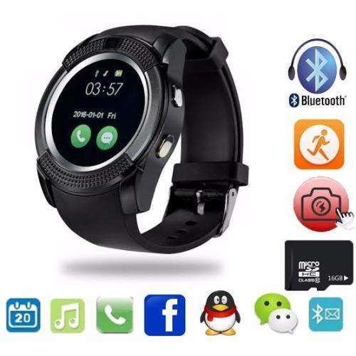 V8 Smart Watch Support Sim Card Bluetooth Clock with Camera for Smartphone