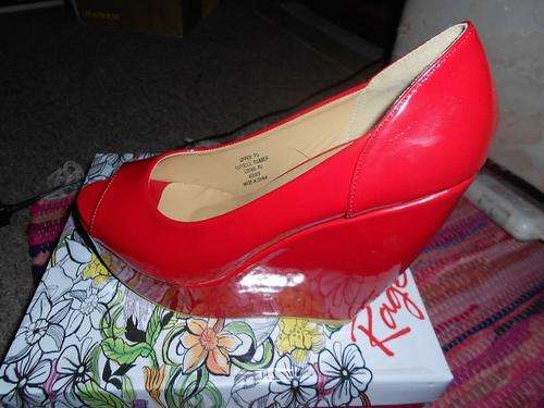 Stunning Red Wedge Heel Size 6