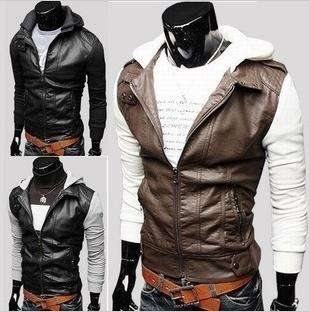 free shipping 2012 high quality pu Leather coat man's leather jacket .man's premium rider jacket