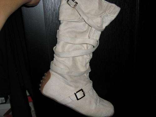 Beige Suede Boots