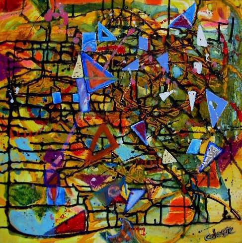 SOLAR - AN ORIGINAL ABSTRACT PAINTING BY CELESTE FOURIE-WIID