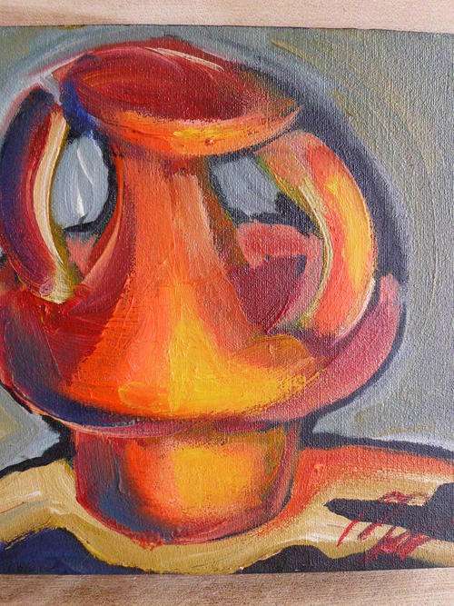 ANDRE LOCH FOURIE - AN ORIGINAL OIL PAINTING BY OVERBERG ARTIST - TERRACOTTA POT 1