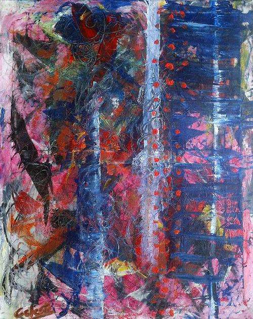 ABTRACT 2 - AN ORIGINAL ACRYLIC PAINTING ON CANVAS BY OVERBERG ARTIST CELESTE FOURIE-WIID