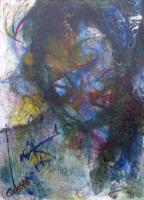 ABSTRACT 3 - AN ORIGINAL ACRYLIC PAINTING ON CANVAS BY OVERBERG ARTIST CELESTE FOURIE-WIID