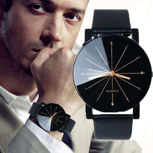 Fashion Women & Man Unisex Leather Stainless Steel Sports Watch Men Analog Quartz Wrist Watch