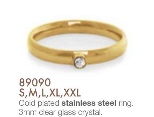 Two Gold Plated Stainless Steel Rings XXL