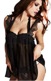 541L090 Sexy sheer net chemsis,g-string,free size, black