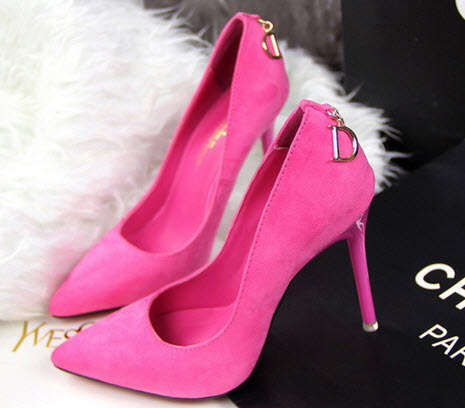 534s040 Elegant stelitto w accessory, sharp head, size 34-40, pink