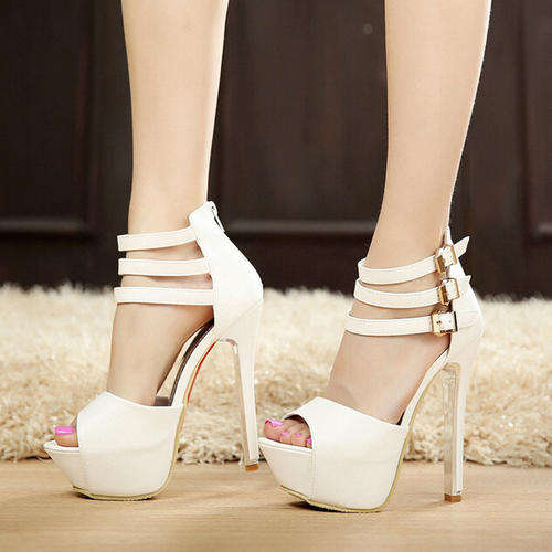 533s101 Sexy high-heeled ankle sandal,size 34-39, white