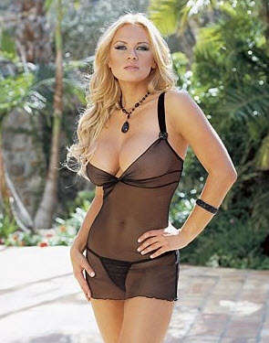 Sexy Eye-catching sheer net dress with low cut bust