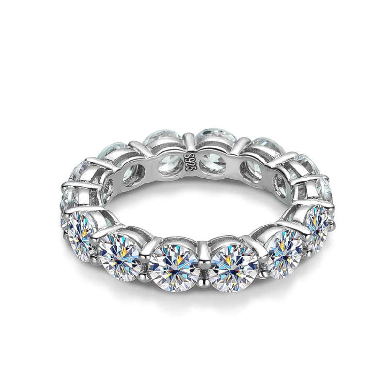 *HD VIDEO* HUGE 7ct D VVS Moissanite Eternity Ring | 18K White Gold Over 925 Sterling Silver