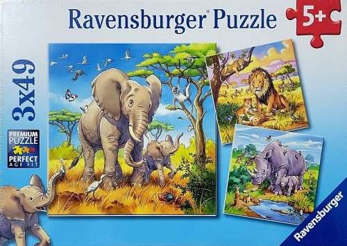 Ravensburger Wild Animals 3 x 49 Piece Puzzle Set