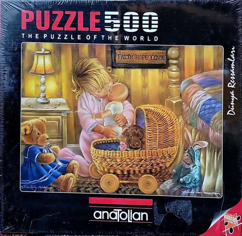 Anatolian 500 Piece Puzzle: Rockabye Baby Girl Pram Dolls Teddy Bear