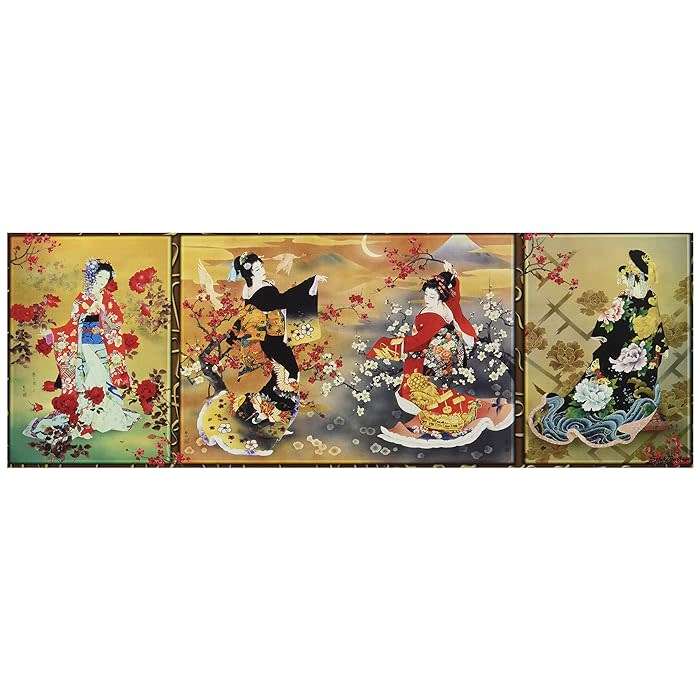 Anatolian 1000 Piece Puzzle: Oriental Triptych China Women Flowers