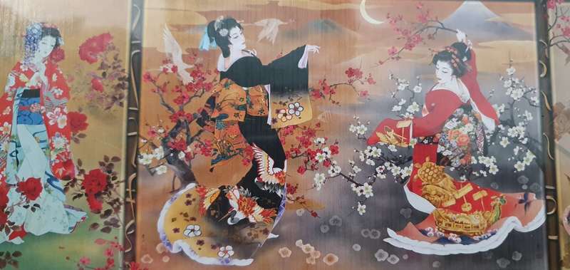 Anatolian 1000 Piece Puzzle: Oriental Triptych China Women Flowers